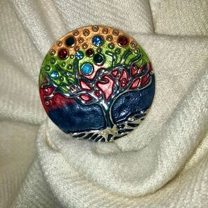 Colorful Tree of Life Magnetic Brooch